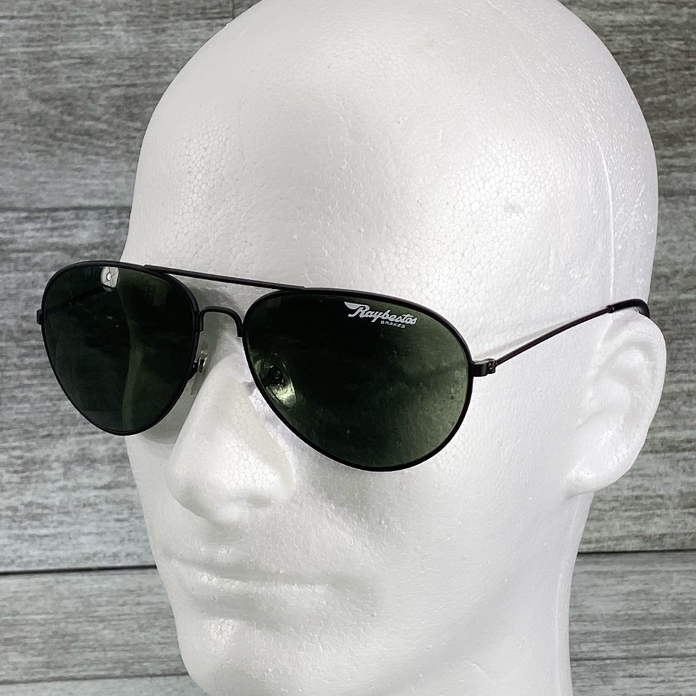 Raybestos Aviator Style Sunglasses Gray Smoke Lens Black Metal Frame Advertising